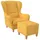 Supellex Ohrensessel Sofia Webstoff 92 x 68 x 95 cm Gelb mit Hocker