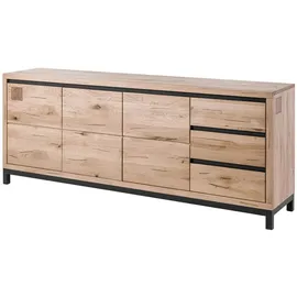 Massivmoebel24 Sideboard 210 x 85 x 45 cm Beige / Weiß