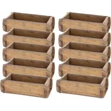 Novaliv Holzkiste Vintage 30 x 15 x 10 cm 10-tlg. Braun