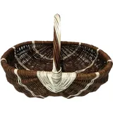 Pilzkorb braun weiß Gartenkorb Weidenkorb Pflanzkorb Groß 56 cm Weide