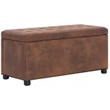 vidaXL Ottoman mit Stauraum 87,5 cm Braun Wildleder-Optik