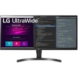 LG 34WN750 Monitor 34" QuadHD UltraWide 21:9 LED IPS HDR, 3440x1440, AMD FreeSync 75Hz, Audio Stereo 14W, HDMI 2.0, 1x Display Port 1.4, USB Hub, Audioausgang, höhenverstellbar, Flicker Safe, schwarz