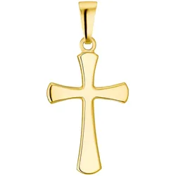 Ketten-Anhänger AMOR "Cross, 9038510", gold (gelbgoldfarben), Schmuckanhänger, Damen, Gelbgold 585, 0,56 g, Made in Germany