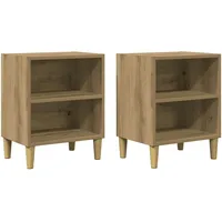VidaXL Nachttische 2 Stk. Artisan-Eiche 40x30x50 cm Holzwerkstoff