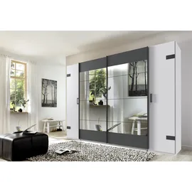 WIMEX Schwebetürenschrank Stockholm 270 x 210 x 65 cm Weiß/Grau