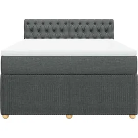 vidaXL Boxspringbett 140 x 200 cm Dunkelgrau