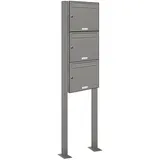 AL Briefkastensysteme Standbriefkasten 3 Fach Grau