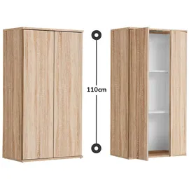 mokebo Mehrzweckschrank Sonoma Eiche, 2 Fächer, 60x110x34 cm, Waschküche, Mehrzweckschränke