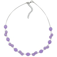 Gallay Perlenkette Drahtkette mit Glasperlen Facettenperle flieder 43cm (1-tlg) lila