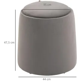 Homcom 2-in-1 Ottomane Sitzhocker inklusive Stauraum abnehmbaren Deckel Beige