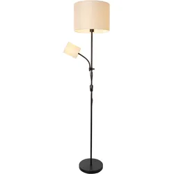HOME AFFAIRE Stehlampe "Ahrhütte", schwarz (schwarz beige), Ø 36cm H: 160cm, Lampen, Stehlampe mit Leseleuchte 160 cm hoch
