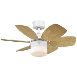 Westinghouse Flora Royale 76 cm Deckenventilator weiß/helles ahorn mit Licht 72424