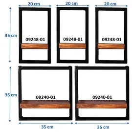 SIT Möbel Wandregal-Set 75 x 25 x 75 cm Antikschwarz