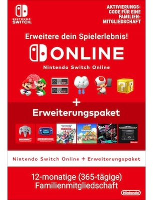 Nintendo Switch Online Family 12 Monate + Erweiterungspaket Digital Code