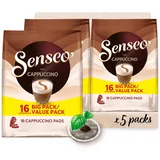 Senseo Pads Cappuccino, 16 Kaffeepads, 5 x 16 Getränke in der Vorratspackung