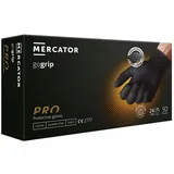 Mercator Medical GoGRIP+ Nitrilhandschuhe, puderfrei, latexfrei, Diamanttextur in schwarz 1x 50 Stück, Größe:XL