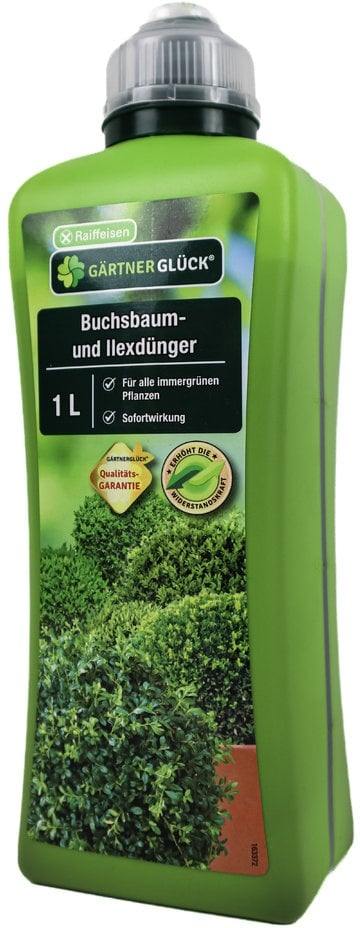 Buchsbaum- und Ilexdünger Flüssigdünger 1L Raiffeisen Gärtnerglück