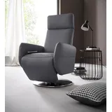Relaxsessel SIT & MORE "Kobra", grau (anthrazit), B:71cm H:112cm T:82cm, Luxus-Kunstleder, NaturLEDER (echtes Rindsleder), Luxus-Microfaser (100% Polyester), Sessel, in Größe L, wahlweise mit Motor und Aufstehhilfe