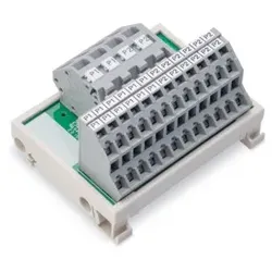 Wago 830-800/000-306 Potentialverteilermodul, 2 Potentiale, mit je 2 Einspeiseklemmstellen, grau 830800000306