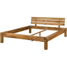 MASSIVMOEBEL24.DE Balkenbett 200 x 200 cm Beige