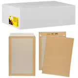 IDENA 10248 - Versandtasche DIN B4, 130 g/m2, haftklebend, mit Papprückwand, ohne Fenster, natron-braun, 100 Stück
