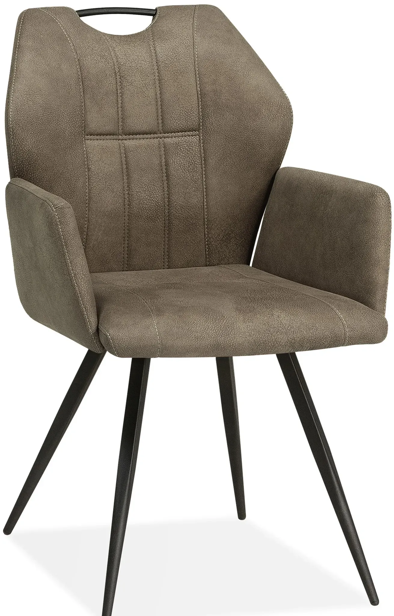 Maxfurn Puck Dining Stuhl mit Armlehne Metall/Zorro Stoff