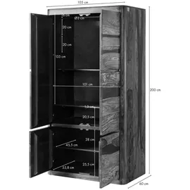 MASSIVMOEBEL24.DE Kleiderschrank Toronto 105 x 200 x 60 cm Walnuss