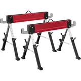Beyamis Zweiteiliges Set Klappbarer Gerüstböcke, Tragfähigkeit Bis Zu 1160 Kg, Sägebock, 7-fach Höhenverstellbar (64–81 Cm), Metallgerüstbock Mit Rotem Griff