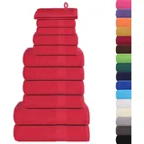vidaXL Handtuchset 12-tlg. rot