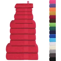 vidaXL Handtuchset 12-tlg. rot