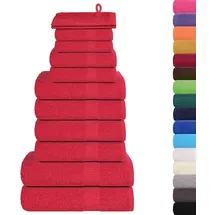 vidaXL Handtuchset 12-tlg. rot