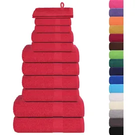 vidaXL Handtuchset 12-tlg. rot