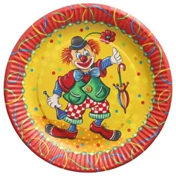 Papstar 200 Teller, Pappe rund Ø 23 cm "Clown"