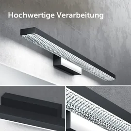 doporro LED Badlampe Spiegellampe 6000K Badezimmer Lampe led Wandleuchte Sandschwarz 14W Leuchtschein