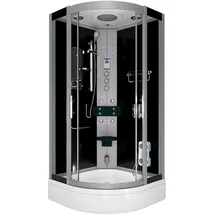 AcquaVapore D46-63T1 Komplettdusche mit Schiebetür 100 x 225 cm schwarz Sicherheitsglas D648360641500
