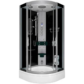 AcquaVapore D46-63T1 Komplettdusche mit Schiebetür 100 x 225 cm schwarz Sicherheitsglas D648360641500