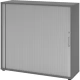 bümö Aktenschrank abschließbar mit Rollladen, Rollladenschrank für Ordner & Co. - Büroschrank mit Rollo, abschließbarer Ordnerschrank aus Holz in