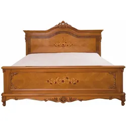 Casa Padrino Luxus Barock Doppelbett Braun - Prunkvolle Barockstil Schlafzimmer Möbel