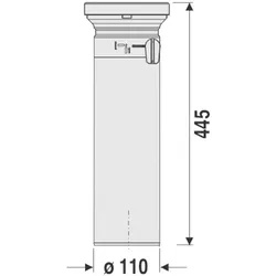 PP-WC-Anschlussstutzen gerade DN 100, verriegelbarer abu rat blocker, Baulänge 400 mm