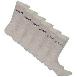 FILA Unisex Socken, 6er Pack - Strümpfe, Street, Lifesyle, Sport (2x 3 Paar) Grau 35-38
