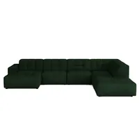 Emoebel24 Ecksofa U-form rechts 364x262x70 cm modular Sofa Bergi Grün - Grün