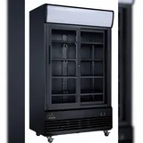 Wimar Getränkekühlschrank Gewerbekühlschrank 1013l 2 Glastüren 1200 x 730 x 2036 mm schwarz