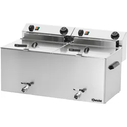 Bartscher Elektrofritteuse PROFI 2 Becken je 10 Liter mit Fettablasshahn