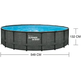 Summer Waves Elite Pool 549 x 132 cm Rattanoptik grau
