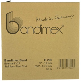 Bandimex Stahlband 1/2'' V2A-Edelstahl, Rolle a 30m / B 204