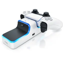 CSL Ladestation für PS5 Controller - Schnell Ladestation - Twin Charge - Ladegerät - Zubehör für Sony Playstation 5 Controller