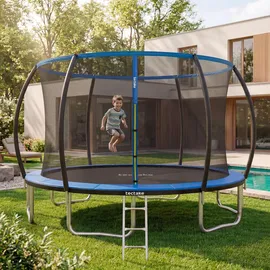 Tectake Trampolin Ø 366 cm inkl. Sicherheitsnetz Schwarz