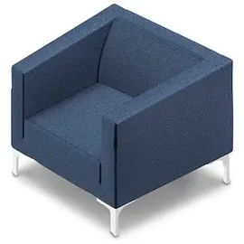 Quadrifoglio Besuchersessel Arte blau weiß Stoff, 1 St.