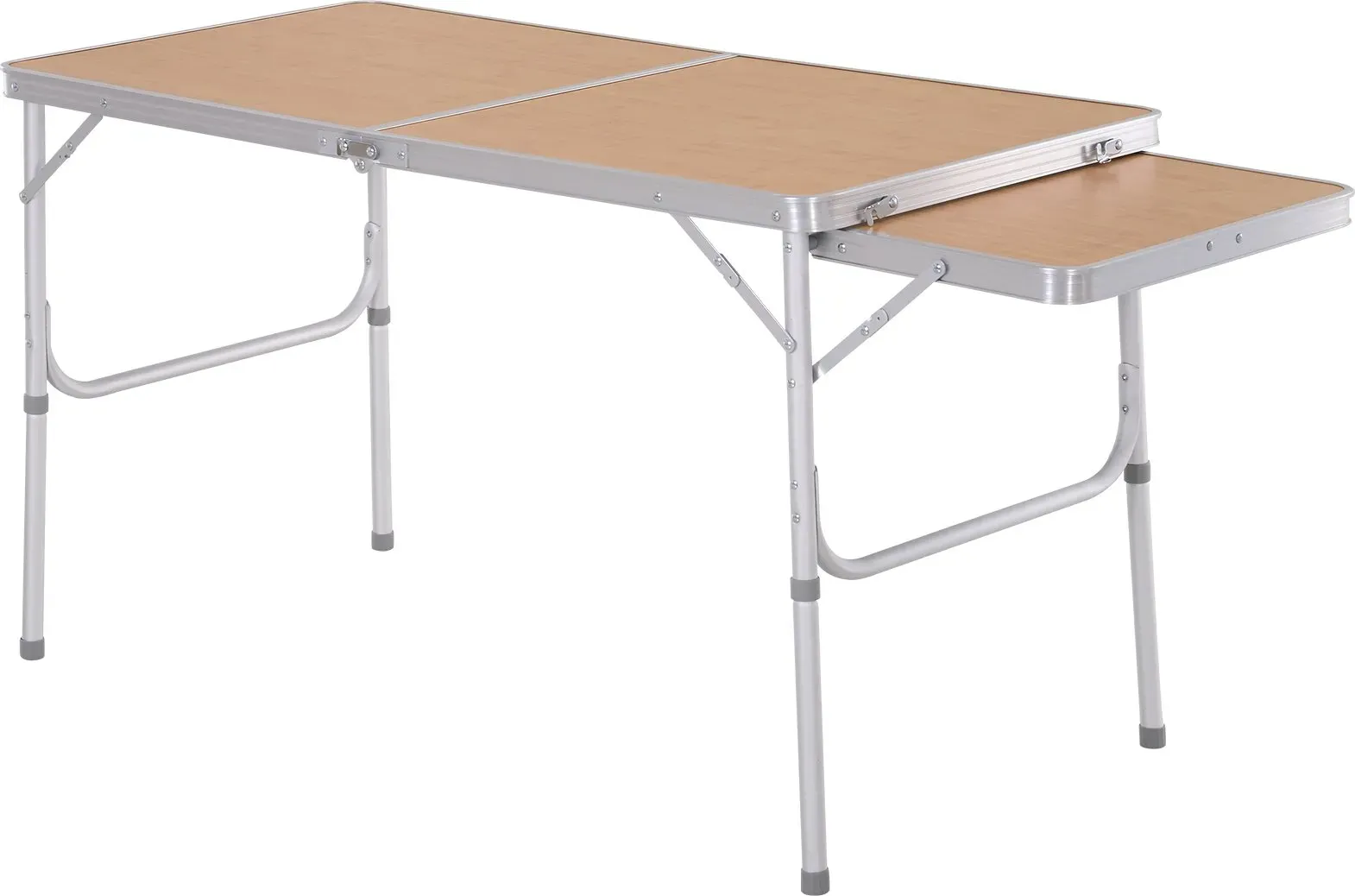 Outsunny® Campingtisch Klapptisch Picknicktisch Höhenverstellbar Extra Tischplatte Alu 120 x 60 x 40/70 cm   Aosom