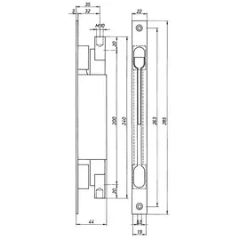 DENI Kantriegel 9221 Stulplänge 285 Mm Stulpbreite 22 Mm